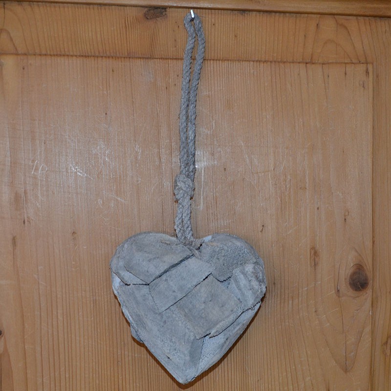 Holz Herz grau 14 cm