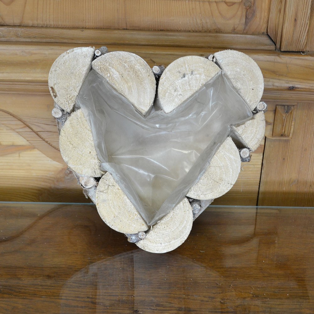 Pflanzgefäß Herz aus Holz 26 cm