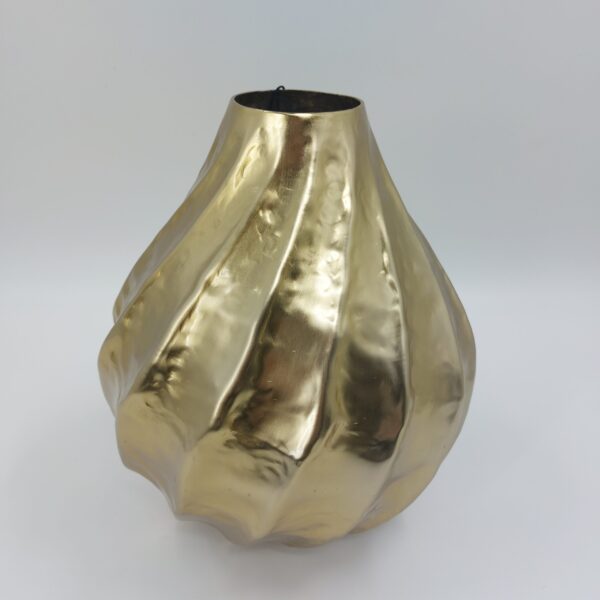 Vase, rundlich, Blech / GOLD