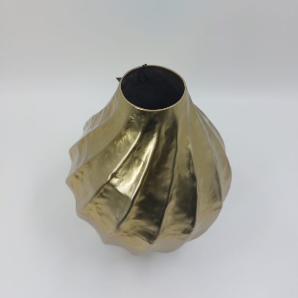 Vase, rundlich, Blech / GOLD – Bild 2