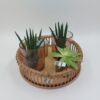 Korktablett / Korkteller rundlich / Rattan Brown – Bild 2