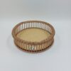 Korktablett / Korkteller rundlich / Rattan Brown