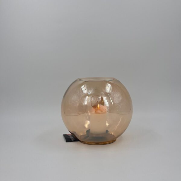 Vase, Rund, GOLD mit Kerzeneinsatz – Bild 2