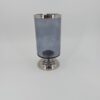 Windlicht / Vase mit Fuß / silber /grau