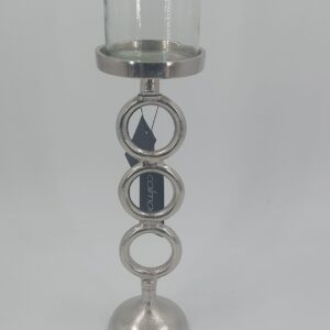 Kerzenleuchter Silber Alu RAW mit Glas