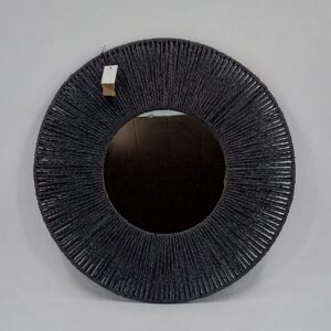 Runder Spiegel im Boho Stil / Dunkelgrau